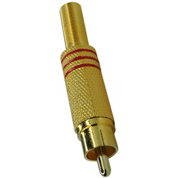 Plug RCA Metálico Ouro Vermelho - COPEL ELETRONICA