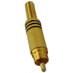 Plug RCA Metálico Ouro Preto - COPEL ELETRONICA