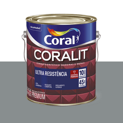 ESMALTE CORALIT ULTRA CINZA ESCURO ALTO BRILHO 3,6 - CORBELLA TINTAS