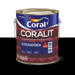 ESMALTE CORALIT ULTRA PRETO FOSCO 3,6L - CORBELLA TINTAS