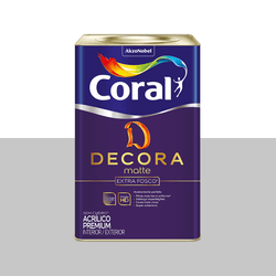 TINTA CORAL DECORA MATTE ALGODÃO CINZENTO 18L ACRÍ... - CORBELLA TINTAS