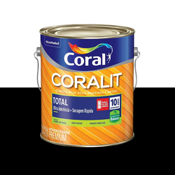 CORALIT TOTAL PRETO FOSCO 3,6L BASE ÁGUA (ZERO) - CORBELLA TINTAS