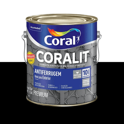 CORALIT ANTIFERRUGEM PRETO 3,6L FERROLACK - CORBELLA TINTAS
