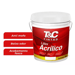 LATEX ACRIL ECONOMICO BRANCO 18L- T&C - Cores Vivas Home Center
