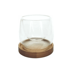 Copo Parede Dupla c/ Base de Bambu 80ml - GUSTAVO LEONEL CAFÉS ESPECIAIS 