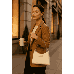 Bolsa Meia lua Marfim - 0014 - Cotti Store