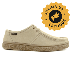 Sapato London Sport couro taupe, solado borracha a... - DALESHOES