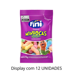 Bala Fini Minhocas Azedinhas 15g - Display Com 12 ... - DAYDAYEX