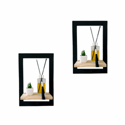 KIT 2 Quadros Nicho Prateleira de Madeira Pinus, D... - Decora loja