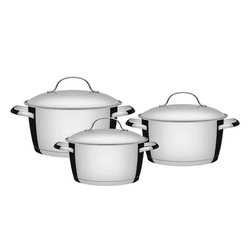 JOGO DE PANELAS ACO INOX 3 PEÇAS ALLEGRA - DEPOSITO CENTRAL 