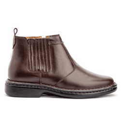 Bota Masculina Conforto Em Couro Legítimo Café - KRN SHOES | Calçados Casuais