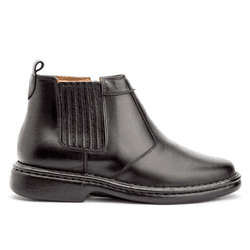 Bota Masculina Conforto Em Couro Legítimo Preto - KRN SHOES | Calçados Casuais