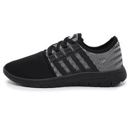 Tênis Esportivo Caminhada e Academia Mesh Preto/Branco - KRN SHOES | Calçados Casuais