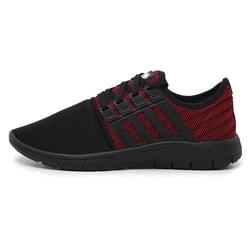 Tênis Esportivo Caminhada e Academia Confortável Mesh Preto/Vermelho - KRN SHOES | Calçados Casuais