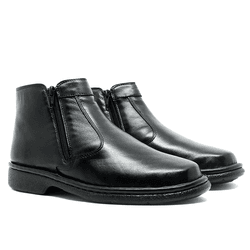 BOTA BOTINA MASCULINA CONFORTO EM COURO PRETO 352 - DI FERUTTI