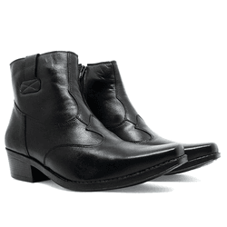 BOTA MASCULINA EM COURO PRETO 401 - DI FERUTTI