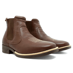 BOTA COUNTRY MASCULINA EM COURO CAFÉ 520 - DI FERUTTI