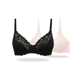 KIT DUO SUTIA SUSTENTACAO COM ARO PRETO/BASE - Dilady Lingerie