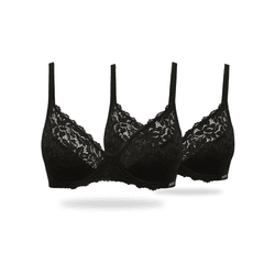KIT DUO SUTIA SUSTENTACAO COM ARO PRETO/PRETO - Dilady Lingerie