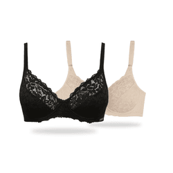 KIT DUO SUTIA SUSTENTACAO COM ARO PRETO/CHOCOLATE - Dilady Lingerie