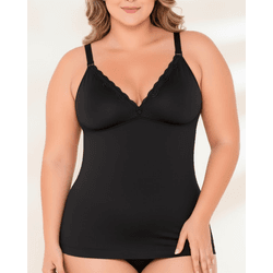 CAMISETA PLUS MODELADORA PRETO - Dilady Lingerie