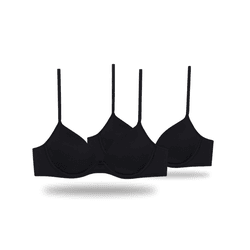 KIT DUO SUTIA COM BOJO BASIC PRETO/PRETO - Dilady Lingerie