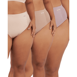 COMBO TRIO DE CALCINHAS BASIC ZERO BARRIGA ECO BEG... - Dilady Lingerie