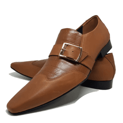 Sapato Masculino Italiano em Couro Social Executiv... - Di Paolo Sapatos Masculinos