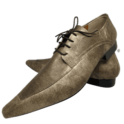 Sapato Masculino Italiano Em Couro Derby Ouro Velh... - Di Paolo Sapatos Masculinos