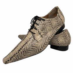 Sapato Masculino Italiano Em Couro Cobra Nativa Ru... - Di Paolo Sapatos Masculinos