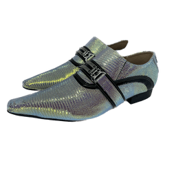 Sapato Masculino Italiano Em Couro Camaleon Escama... - Di Paolo Sapatos Masculinos
