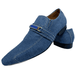 Sapato Masculino Social Jeans Azul Lavado Ref: D74... - Di Paolo Sapatos Masculinos