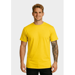 Camiseta Algodão Lisa - Amarelo - CAMISA-AMARELA - Distribuidor de Camisetas