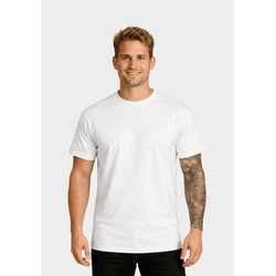 Camiseta Algodão Lisa - Branco - CAMISA-BRANCA - Distribuidor de Camisetas
