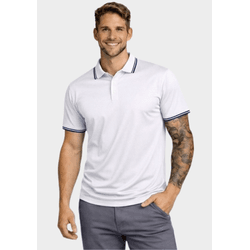 Camiseta Polo Masculina - Branco/Azul - POLO-BRANC... - Distribuidor de Camisetas