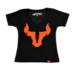 T-SHIRT D'JANGUS BASE PRETA BOI LARANJA NEON - DJANGUS WEST