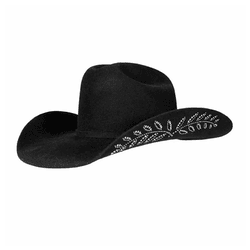 CHAPÉU ELDORADO LÃ PRETO CRISTAL SILVER - DJANGUS WEST