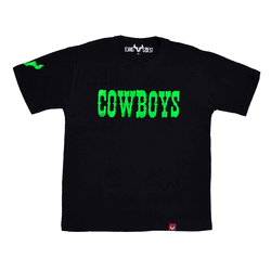 CAMISETA D'JANGUS WEST BASE PRETA COWBOY VERDE NEON - DJANGUS WEST