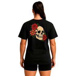 Camsieta Ovesized Feminina Fitness Caveira Mexican... - DJON