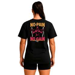 Camsieta Ovesized Feminina Fitness NO PAIN NO GAIN... - DJON