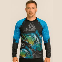 Camiseta Manga Longa para Pesca Estampa Full com P... - DJON
