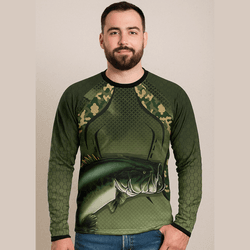 Camiseta Manga Longa para Pesca Estampa Full com P... - DJON