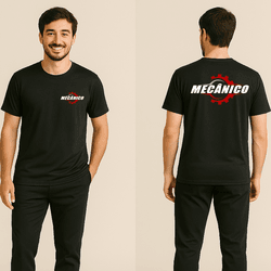 Camiseta de uniforme para Mecânico Preta - MECAN-P... - DJON