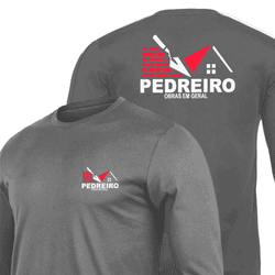 Camiseta Manga Longa Uniforme para Pedreiro Cinza ... - DJON