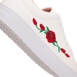 Tênis Siena Bordado Flor Dk Shoes Branco