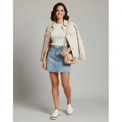 SlipOn Feminino Ziper Lateral DK Shoes Branco Rose Couro