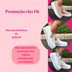 Kit 3 pares dias das Mulheres Dk Variados - DK Shoes | Tênis Casuais Femininos