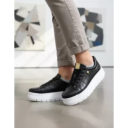 Tênis Casual Flat Amarrar Glitter DK Shoes Preto