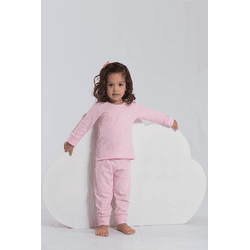 Pijama de Bebê em Cotton Liso com Calça e Manga Co... - D'Noite - Pijamas e Homewear