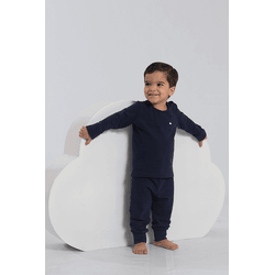 Pijama de Bebê em Cotton Liso com Calça e Manga Co... - D'Noite - Pijamas e Homewear